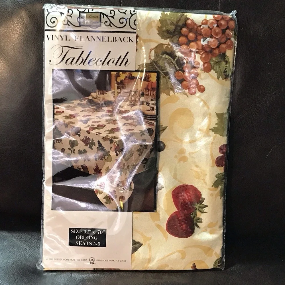 Better Homes 2017 Vinyl Flannelback‎ Tablecloth Oblong 52